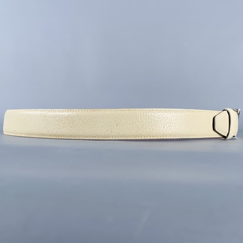 Ceinture cuir beige - en,