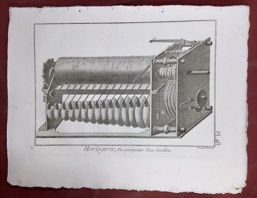 Horlogerie 1765 rare gravure - horlogerie,