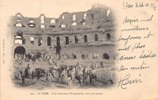 Tunisia - EL DJEM - A caravan of automobiles in the arenas - Ed. Imprimerie d