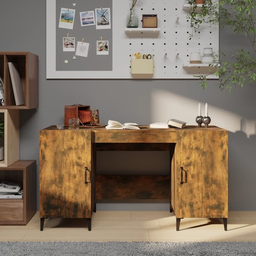Bureau blanc 140x50x75 bois - bureau,