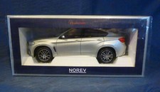 Voiture miniature au 1/18: BMW X6 M silver 2015 de NOREV, neuve en boîte.