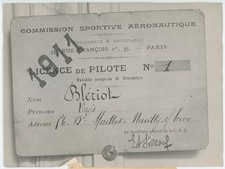 Louis Blériot, first pilot license received in France in 1911. Aviation.
