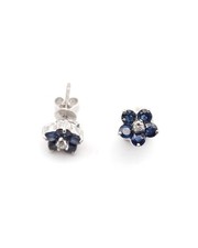 Clous d'oreille fleur saphirs