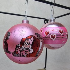 Lot Boules Noël Vintage - Ornement Sapin Disney - 7 nains Blanche Neige