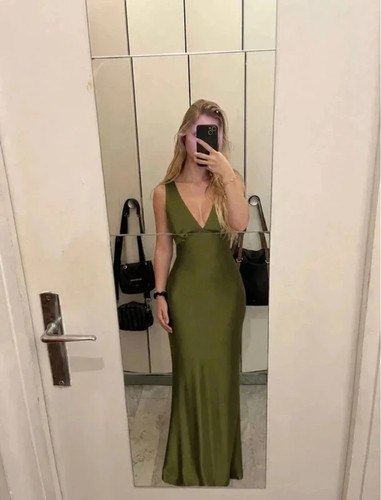Robe longue soiree - , olive