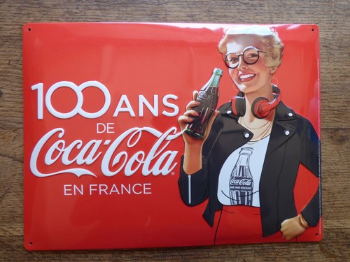 Plaque métal 100 ans coca - ans,