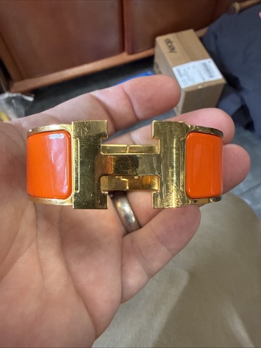 Hermes gold plated 20mm orange - gold-plated,