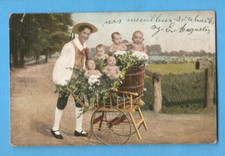 "FANTAISIE" carte postale  cpa HUMOUR Dessin  photo: Enfants  Bébés