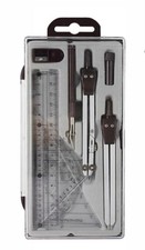 X Ensemble De Dessin Technique 2 Compas Taille Mine Règle Rapporteur École DFH