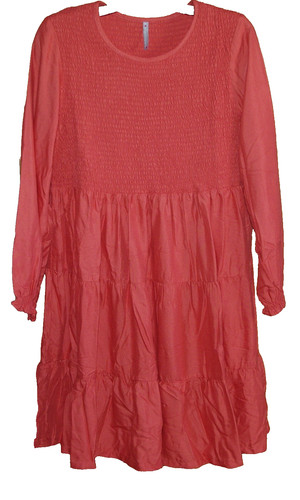 Robe smockée manches longues