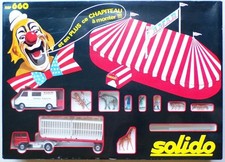 Solido Ref 660 Circus Amar box with marquee vehicles personal animals P