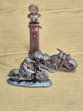 Lot Jouet Ancien En Alu 2 Moto + Une Pompe A Essence