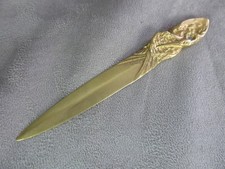 BEAUTIFUL BRONZE PAPER CUTTER, decorated with ECHASSIER. Signed R. Gardille.