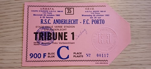Ticket 1982 rsc anderlecht - 1982,