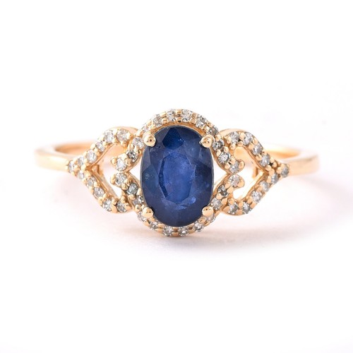 Bague jaune14 saphir - or, k