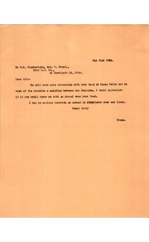 1904 erie railroad letter - railroad,