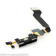 IPHONE 4S 4 S Recharge Dock Port Flex Câble Assembly + Mic Bande Noir Réparation