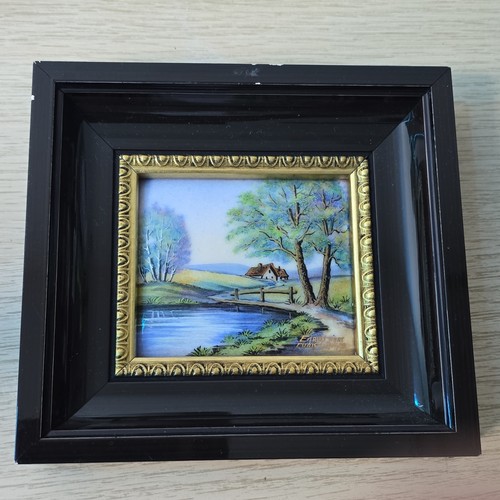 Peinture paysage encadrée