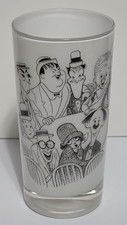 Artist Al Hirschfeld Laurel & Hardy Comedy Legends Vintage Caricature Glass 5.5”