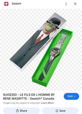 NEW RENE MAGRITTE Swatch watch LE FILS DE L'HOMME w/ BOX and Papers NICE!