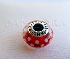 New Pandora Authentic Disney Minnie Mouse Polka Dot Murano Charm