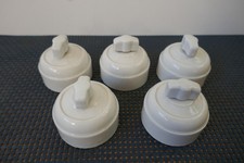 5 anciens interrupteur tournant en porcelaine vintage neuf