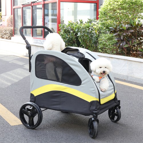 Foldable dog stroller pet - stroller,