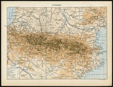 Antique Print-PYRENEES-SPAIN-FRANCE-MOUNTAINS-Larousse-1897