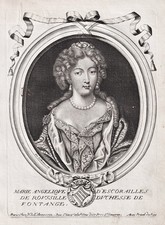 Marie Angelique De Scorailles, Maîtresse De Louis XIV, Portrait Gravure 1687
