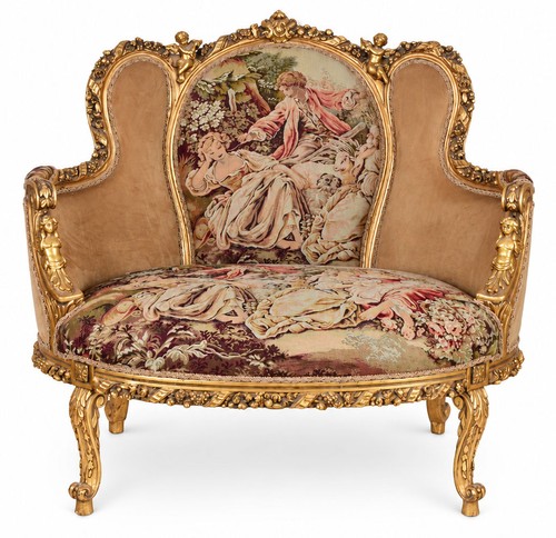 Canapé rococo style château - rococo,