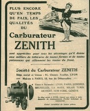Antique Zenith Carburetor 1915 Magazine Issue Advertising
