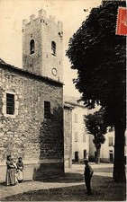 Old postcard AK VENCE Place Godeau. Church Bell Tower (374899)