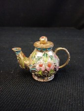 Petite Théière décorative en cloisonnée Objet De Vitrine H 5cm
