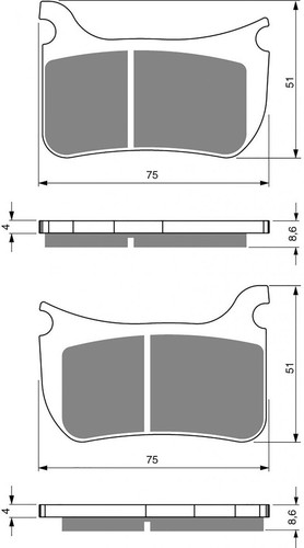 Goldfren brake pads gp5 276 - brake,