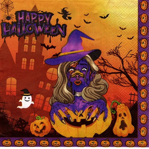 Serviettes papier halloween - serviettes,