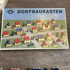 Vintage Haba Wood Block Village Toy Set 236 Dorfbaukasten