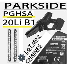 PARKSIDE lot  2 chaines Mini-tronçonneuse PGHSA  20-Li B1 PGHSA guide 1/4 ch 6'p