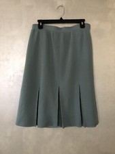 Escalier 100% Wool pleated Knit skirt sz M ?elegant casual workwear Classic