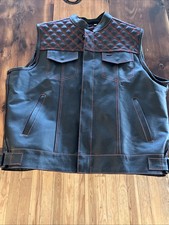 Motorcycle Vest Jackets 4 Bikes Mens Genuine Leather Concealed Carry