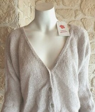 Gilet maille beige avec bouton
