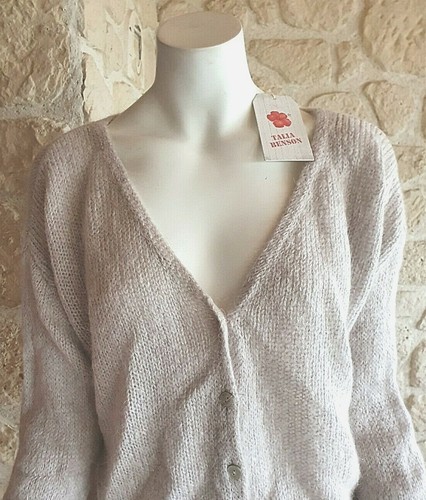 Gilet maille beige - avec, bouton