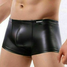 Hommes Sexy Lingerie Brillant Latex Bikini Boxer Slip Underwears sous-Vêtement