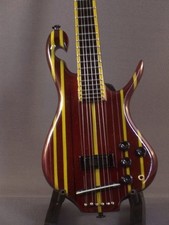 Miniature Rainbow Bass Guitar PRIMUS LES CLAYPOOL Memorabilia FREE Stand GIFT