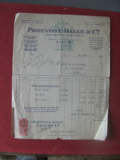 ++"1617" INVOICE PAINTS AND VARNISHES PROUVOST-DALLE & Cie LILLE 1942