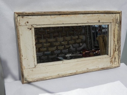 Miroir blanc casse bois vieux - miroir,