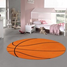 Tapis rond design basketball Sportif, doux & facile d'entretien pour chambre