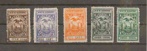 Fiscaux equateur 5 - equateur, timbres