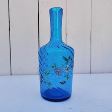 Ancienne carafe verre bleu