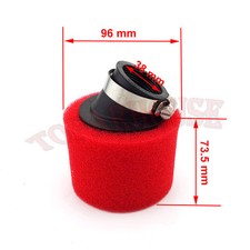 Filtre à air Dirt bike double mousse 38mm Pour 110cc 125cc Pit Bike Mini Moto