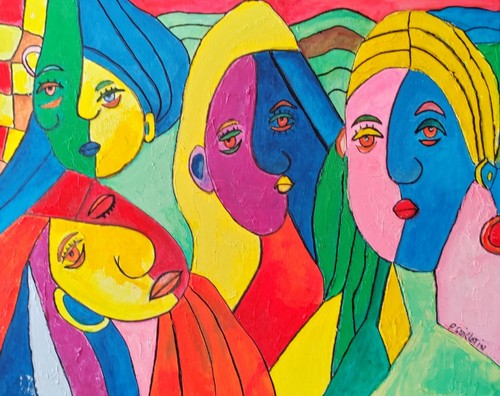 Tableau peinture abstrait - ,